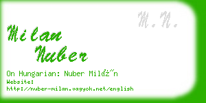 milan nuber business card